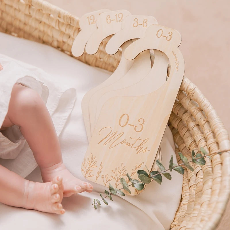11-Piece Wooden Baby Closet Dividers - Milestone Organizers for Newborn Memories and Photos - Best in uk