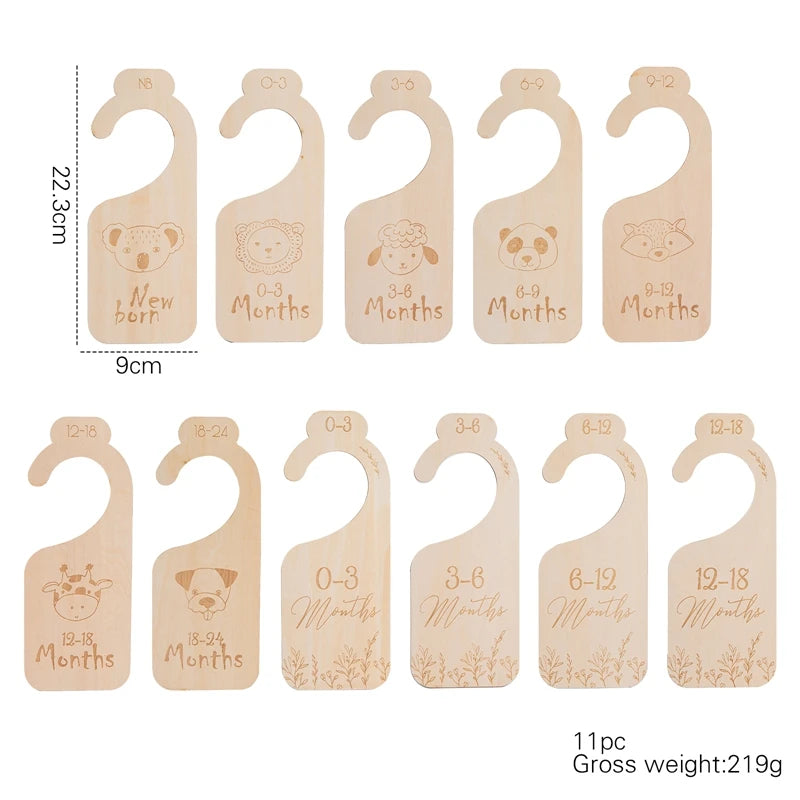 11-Piece Wooden Baby Closet Dividers - Milestone Organizers for Newborn Memories and Photos - Best in uk