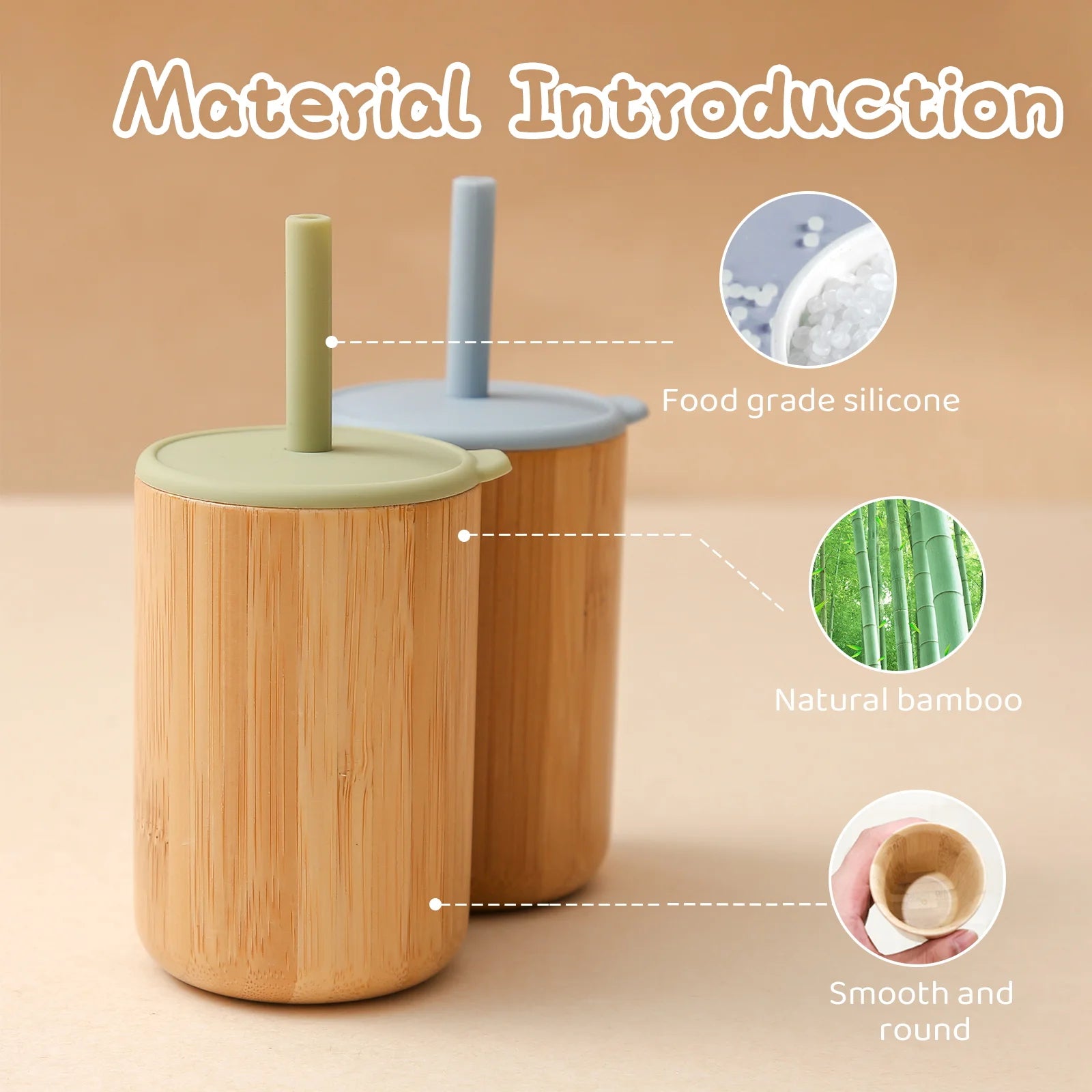 Bamboo Sippy Cup with removeable food grade silicone straw - Best in uk