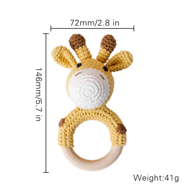 Baby Rattle Teether Toys - Crochet Animal Rattle | Newborn Gift