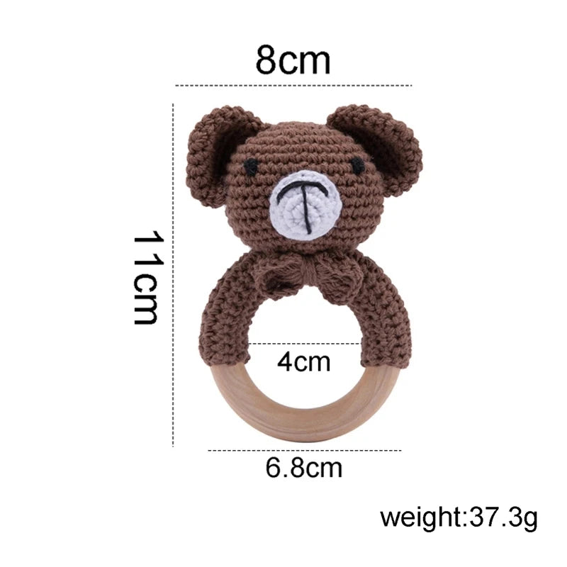 Baby Rattle Teether Toys - Crochet Animal Rattle | Newborn Gift
