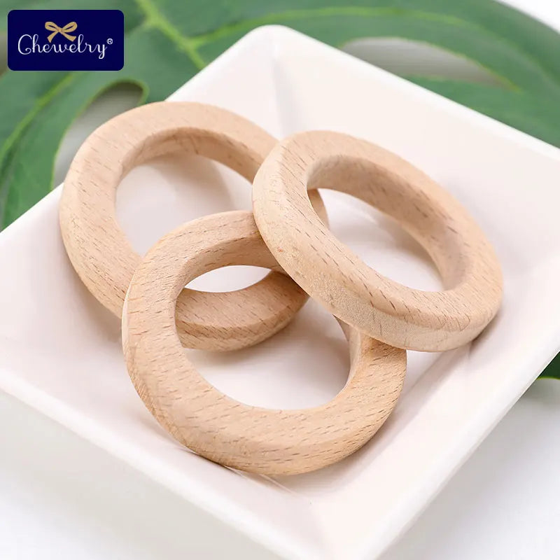 Maple Wooden Teether Rings 20PC – Safe DIY Baby Teething Toys