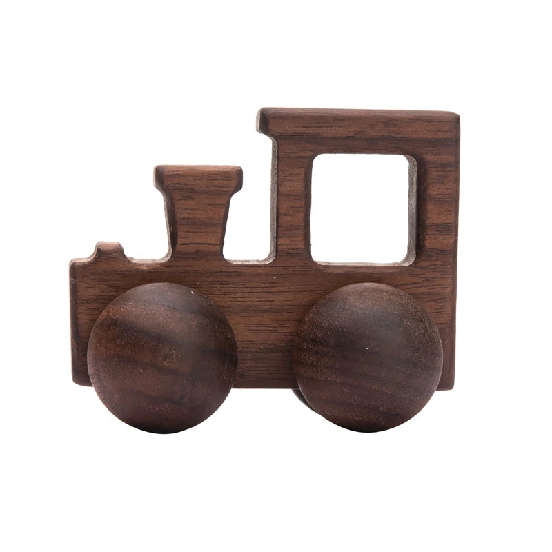 Bamboo Babies Wooden Car Blocks - Montessori Teething Toy for Kids, Educational 1-3 Years, Customizable Gift