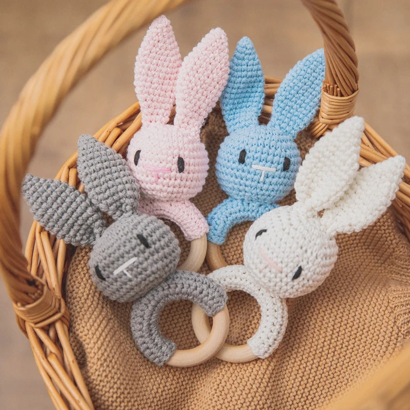 Baby Rattle Teether Toys - Crochet Animal Rattle | Newborn Gift