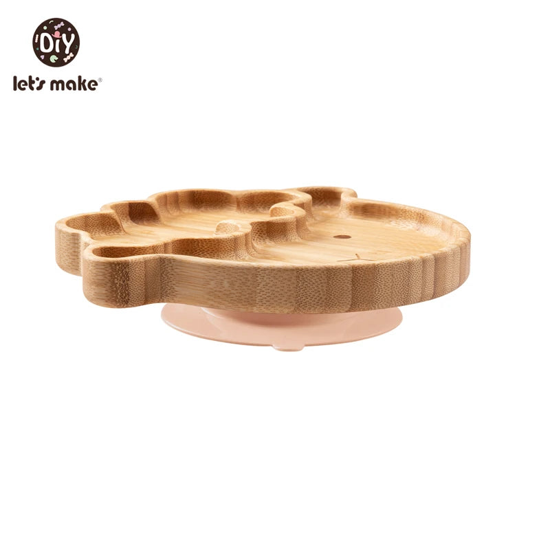 Safe Baby Dinnerware Set - Wooden & Silicone Feeding Plates