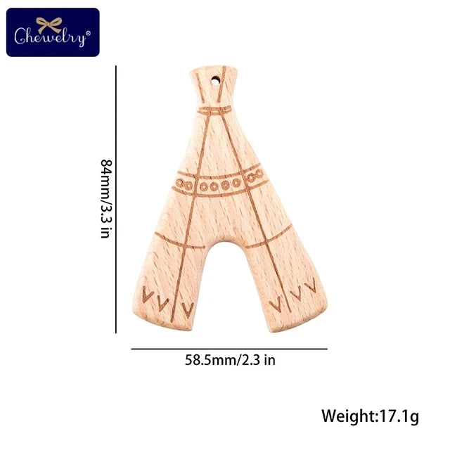 Wooden Teether Animal Set – Natural Beech Baby Teething Toys