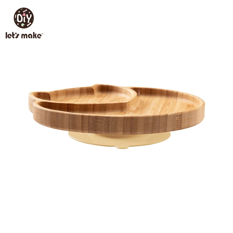 Safe Baby Dinnerware Set - Wooden & Silicone Feeding Plates