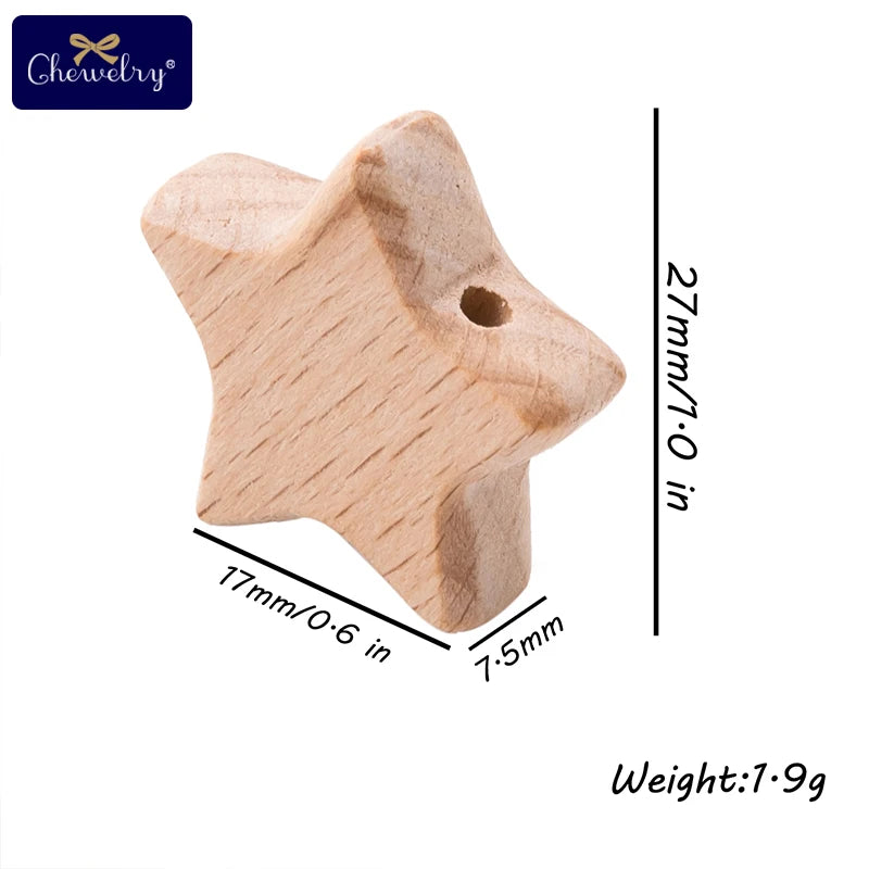 Beech Wooden Baby Teether Beads – 10pcs Rodent DIY Necklace Set