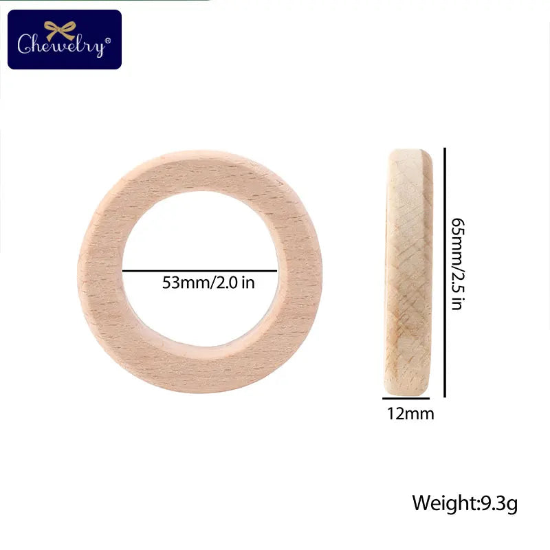 Maple Wooden Teether Rings 20PC – Safe DIY Baby Teething Toys