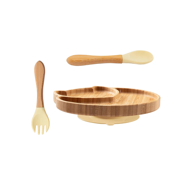Custom Baby Feeding Set - Bamboo Bowl, Spoon & Fork