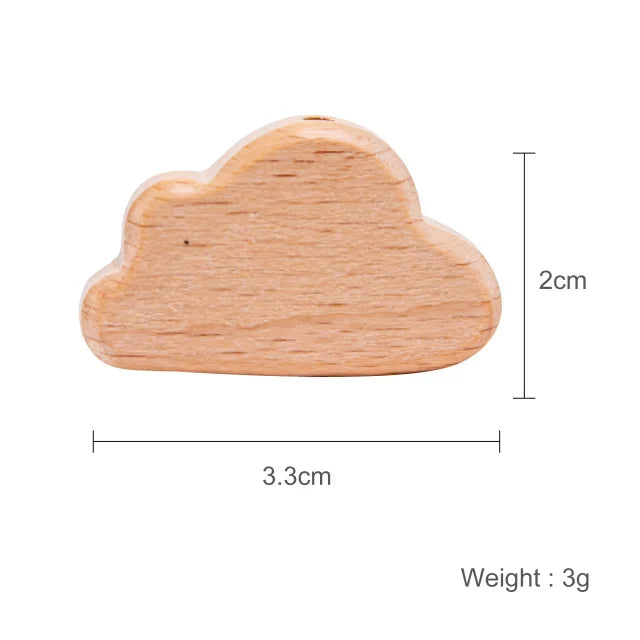 Beech Wooden Baby Teether Beads – 10pcs Rodent DIY Necklace Set
