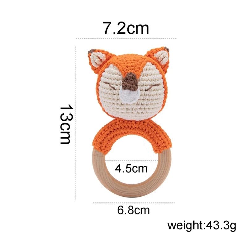 Baby Rattle Teether Toys - Crochet Animal Rattle | Newborn Gift