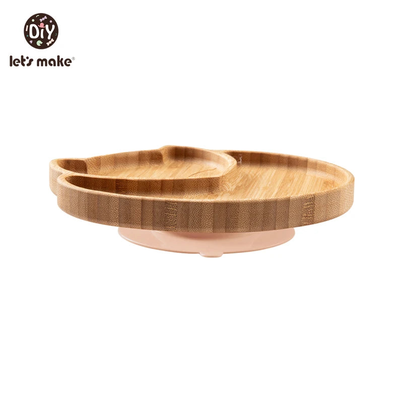 Safe Baby Dinnerware Set - Wooden & Silicone Feeding Plates