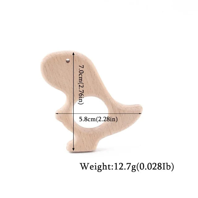 Wooden Teether Animal Set – Natural Beech Baby Teething Toys