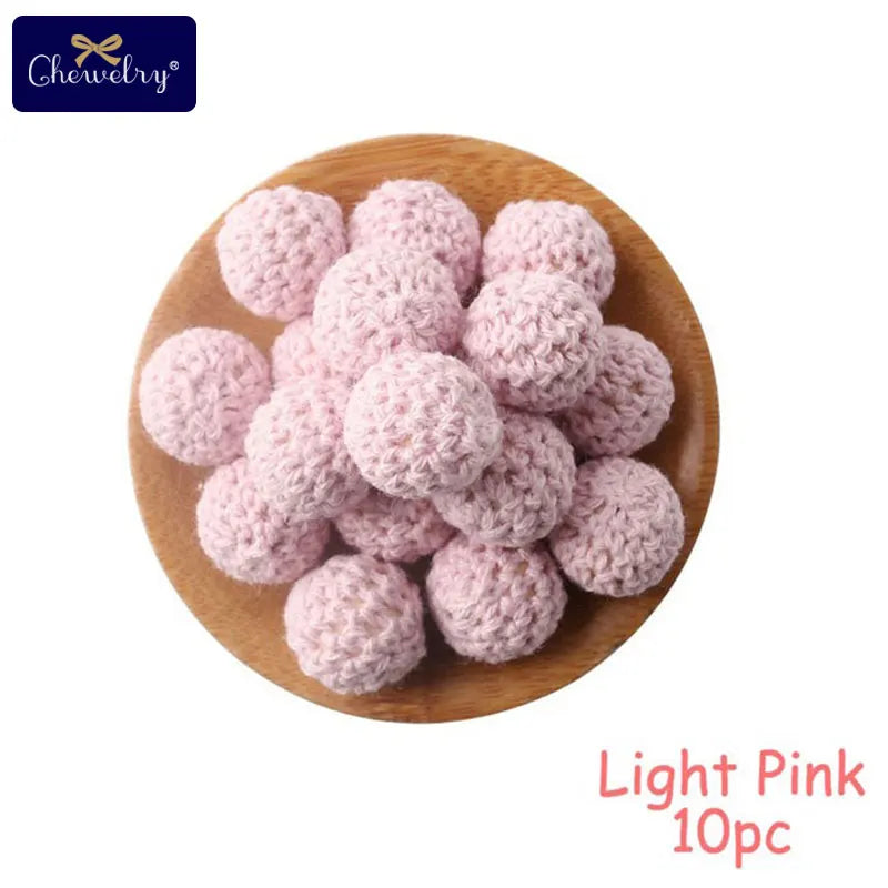 16mm Wooden Crochet Teething Beads – 10pcs Baby DIY Pacifier Chain