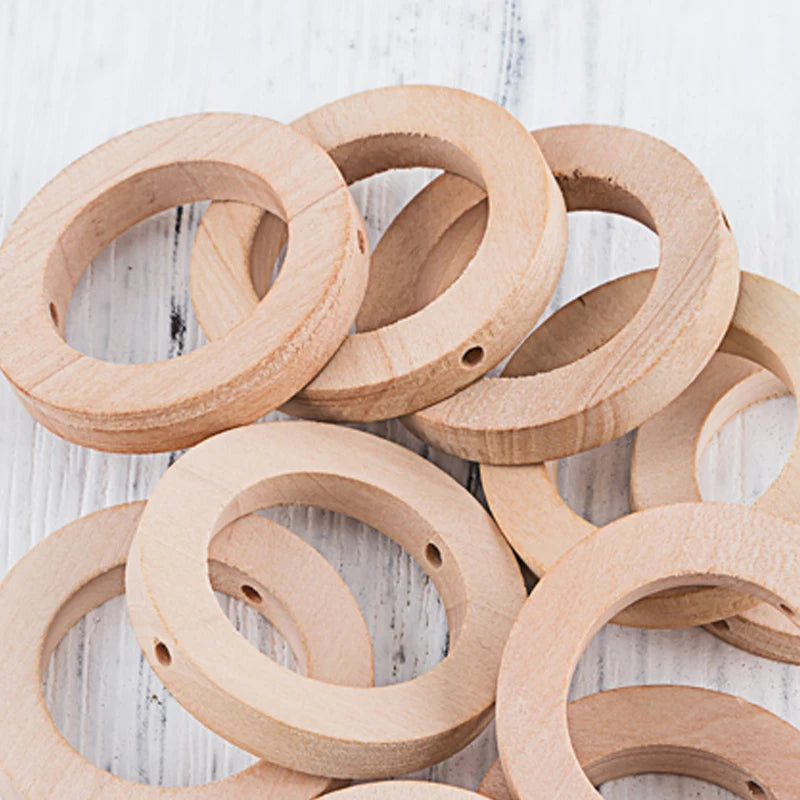 Maple Wooden Teether Rings 20PC – Safe DIY Baby Teething Toys