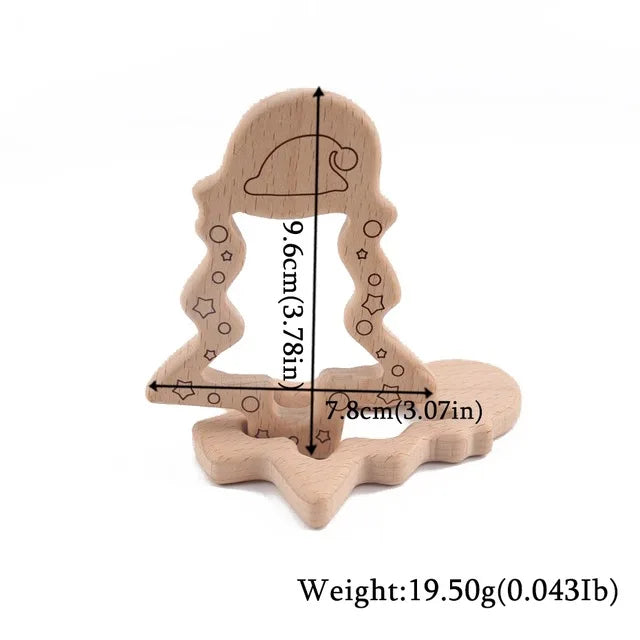 Wooden Teether Animal Set – Natural Beech Baby Teething Toys