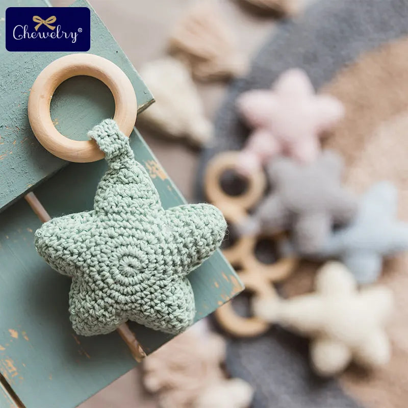 Baby Rattle & Teether Set - Crochet Star Montessori Toys