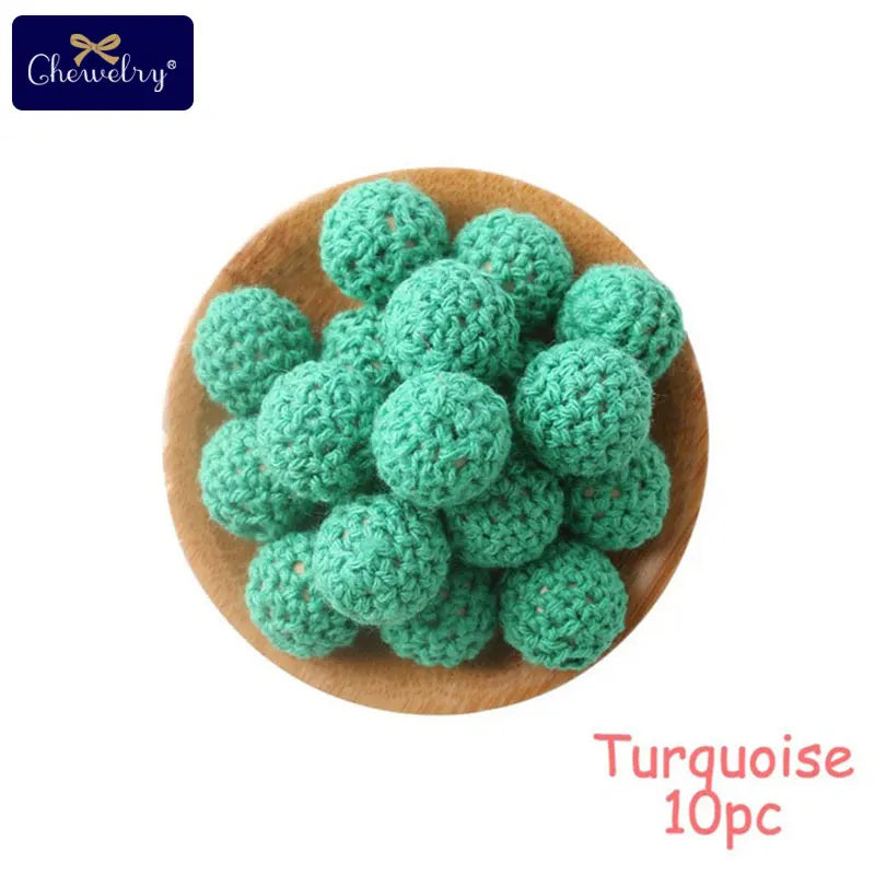 16mm Wooden Crochet Teething Beads – 10pcs Baby DIY Pacifier Chain