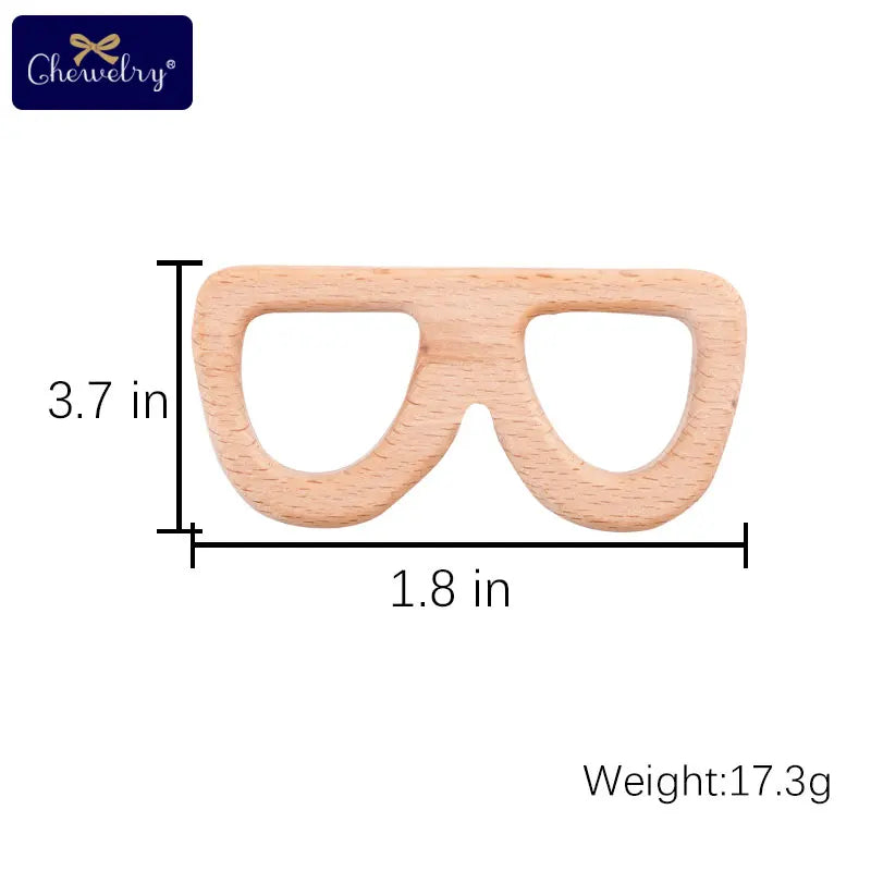 Wooden Animal Teether Pendant – Safe Baby Gym Toy, Beech Wood