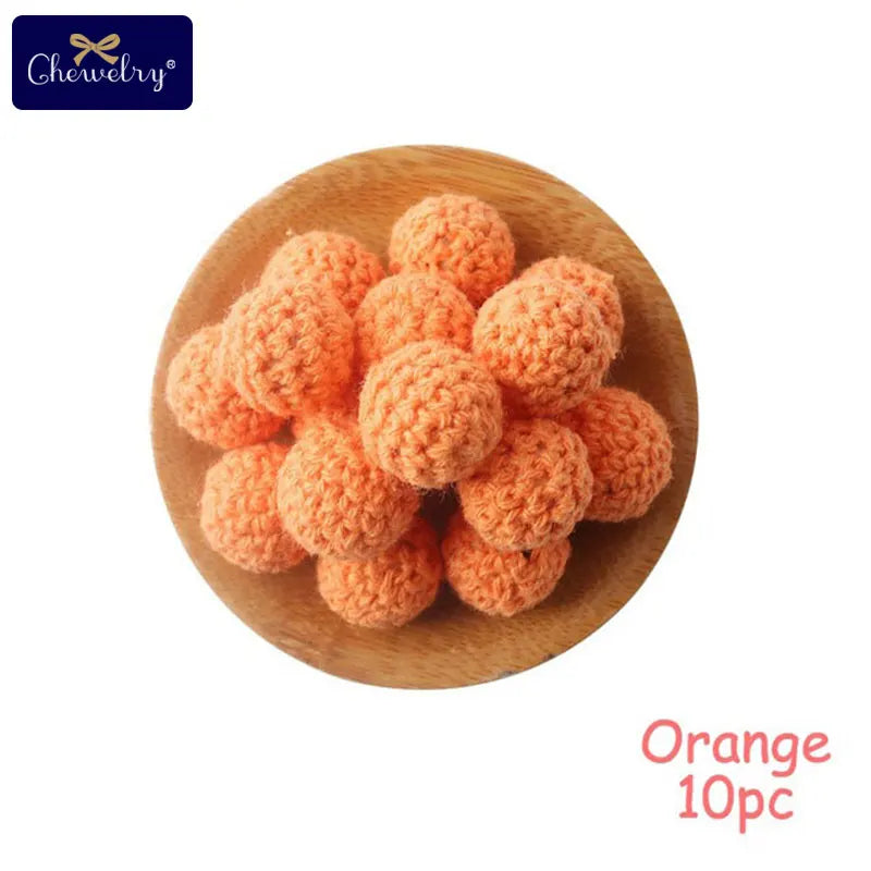 16mm Wooden Crochet Teething Beads – 10pcs Baby DIY Pacifier Chain