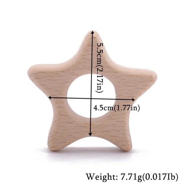 Wooden Teether Animal Set – Natural Beech Baby Teething Toys