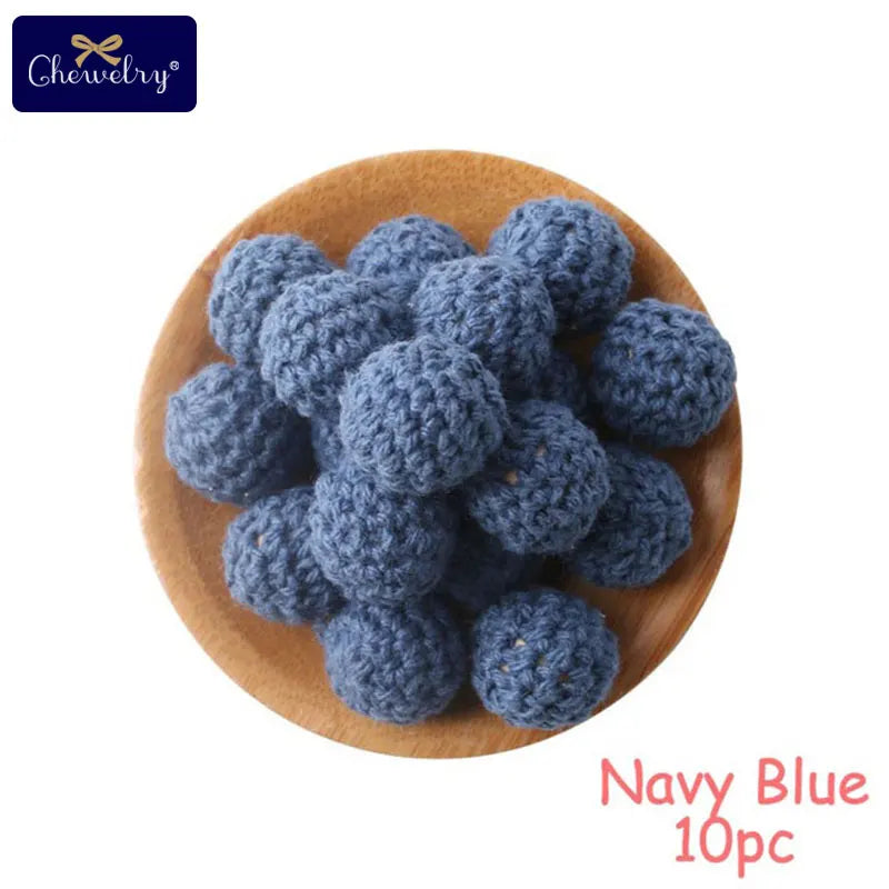 16mm Wooden Crochet Teething Beads – 10pcs Baby DIY Pacifier Chain