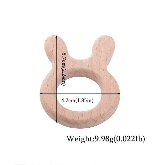 Wooden Teether Animal Set – Natural Beech Baby Teething Toys
