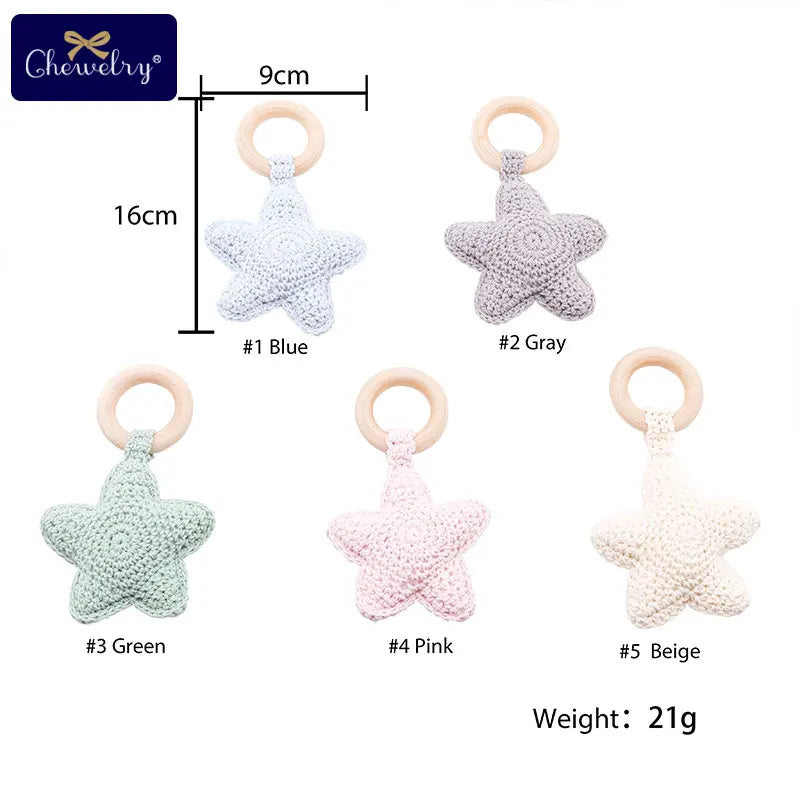 Baby Rattle & Teether Set - Crochet Star Montessori Toys