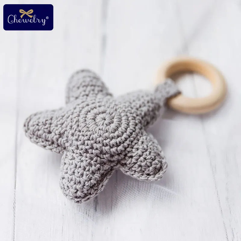 Baby Rattle & Teether Set - Crochet Star Montessori Toys