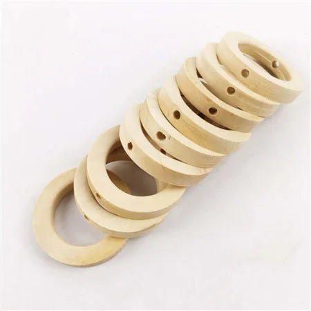 Maple Wooden Teether Rings 20PC – Safe DIY Baby Teething Toys