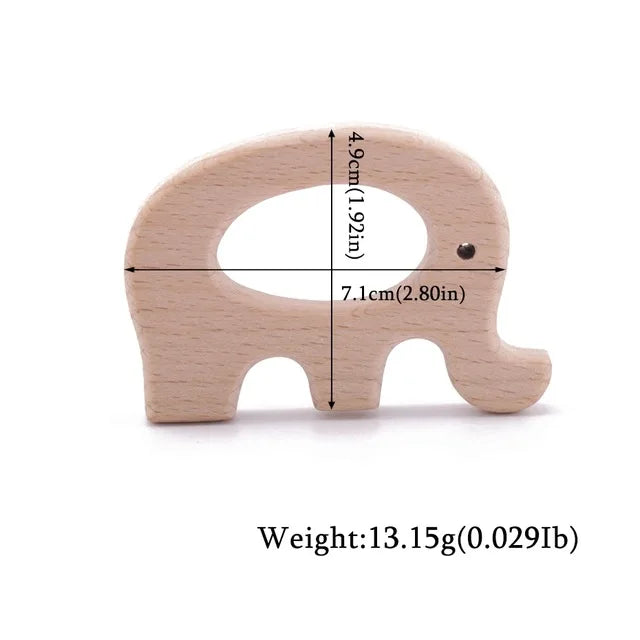 Wooden Teether Animal Set – Natural Beech Baby Teething Toys