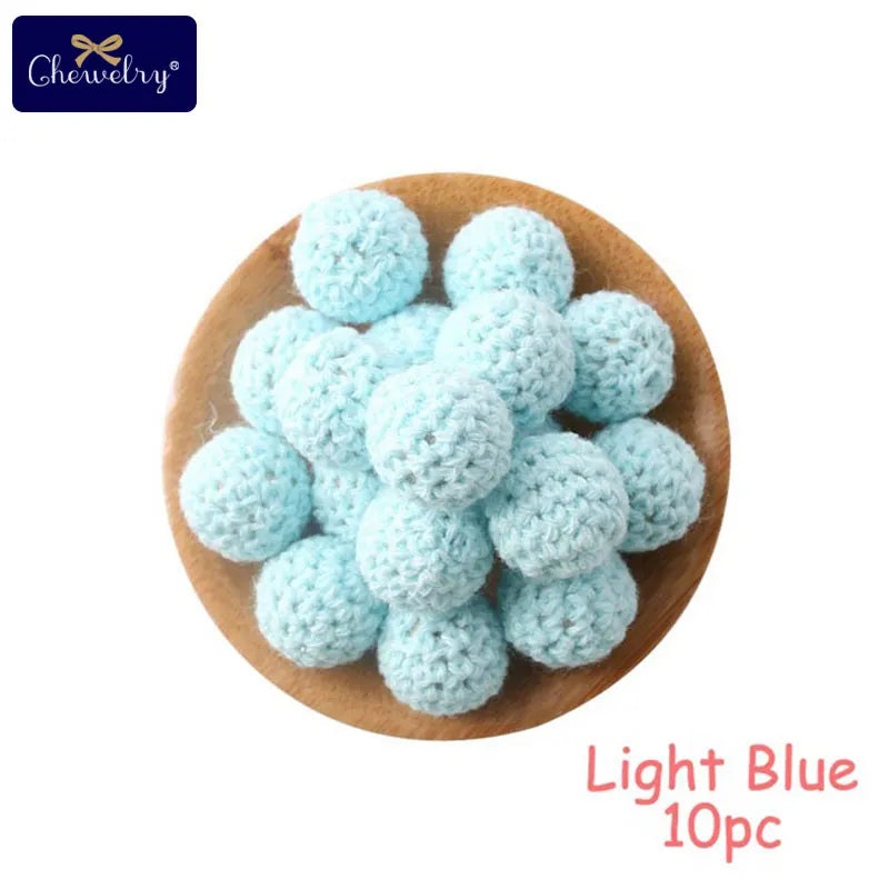 16mm Wooden Crochet Teething Beads – 10pcs Baby DIY Pacifier Chain