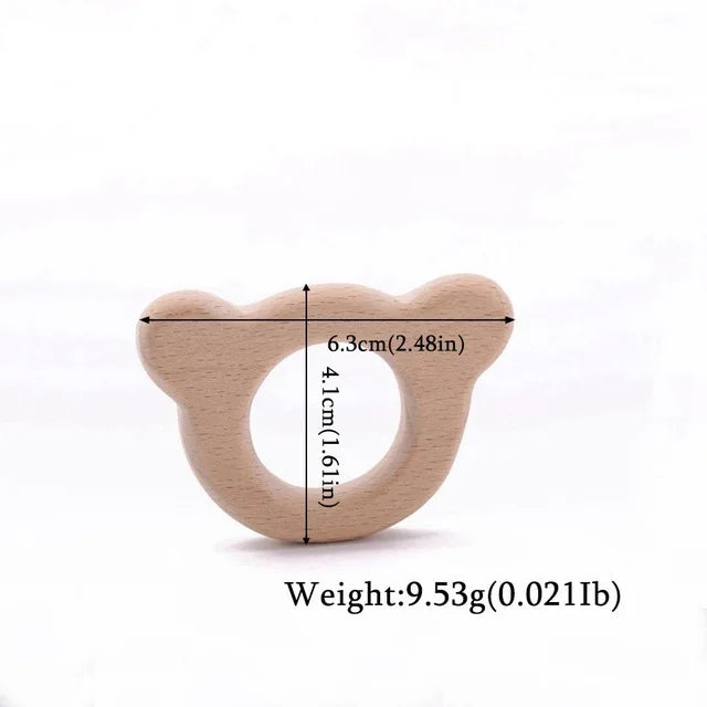 Wooden Teether Animal Set – Natural Beech Baby Teething Toys
