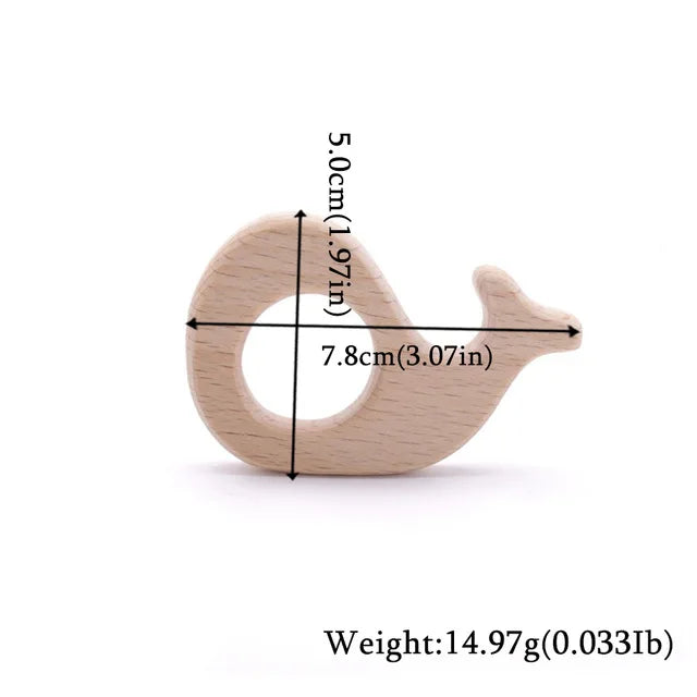 Wooden Teether Animal Set – Natural Beech Baby Teething Toys