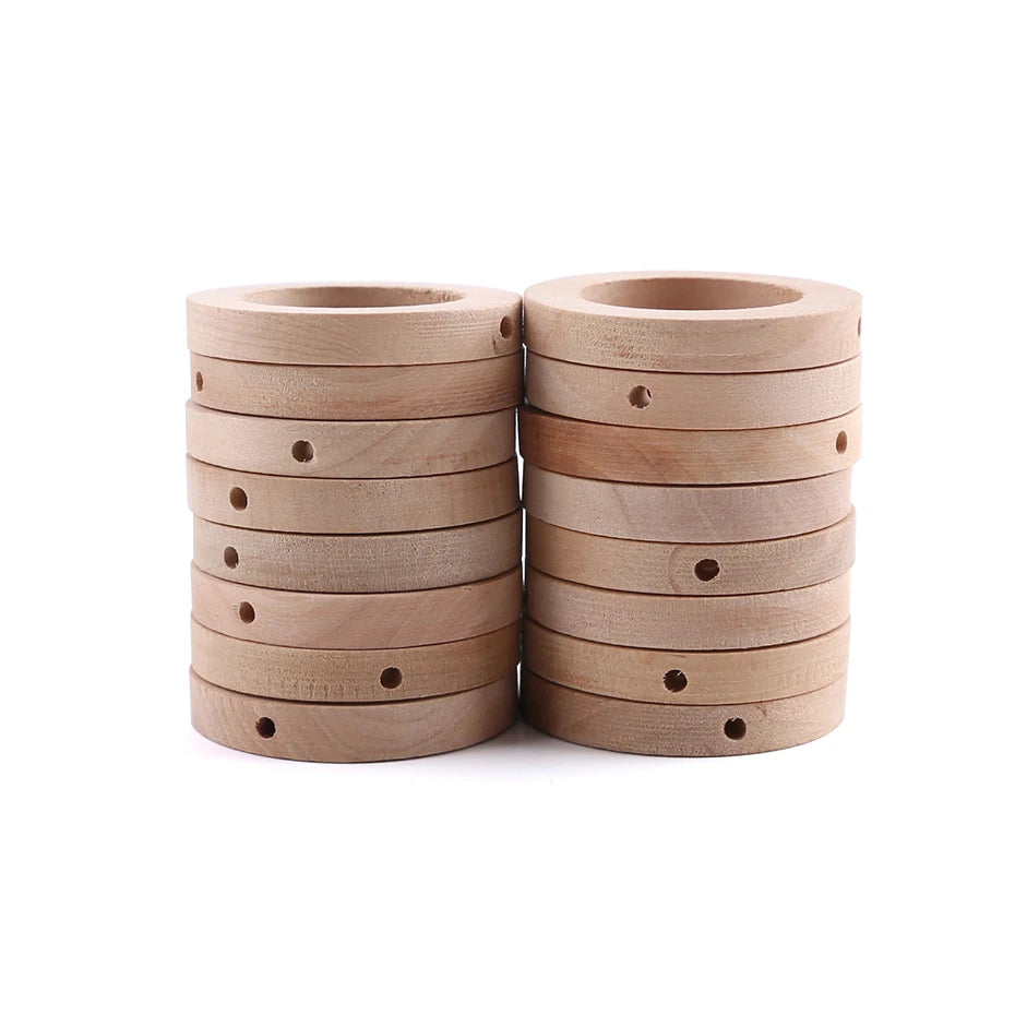 Maple Wooden Teether Rings 20PC – Safe DIY Baby Teething Toys
