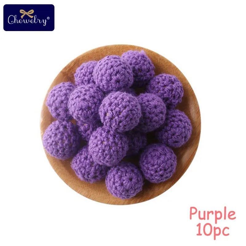 16mm Wooden Crochet Teething Beads – 10pcs Baby DIY Pacifier Chain