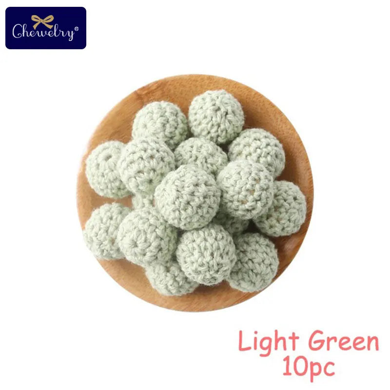 16mm Wooden Crochet Teething Beads – 10pcs Baby DIY Pacifier Chain