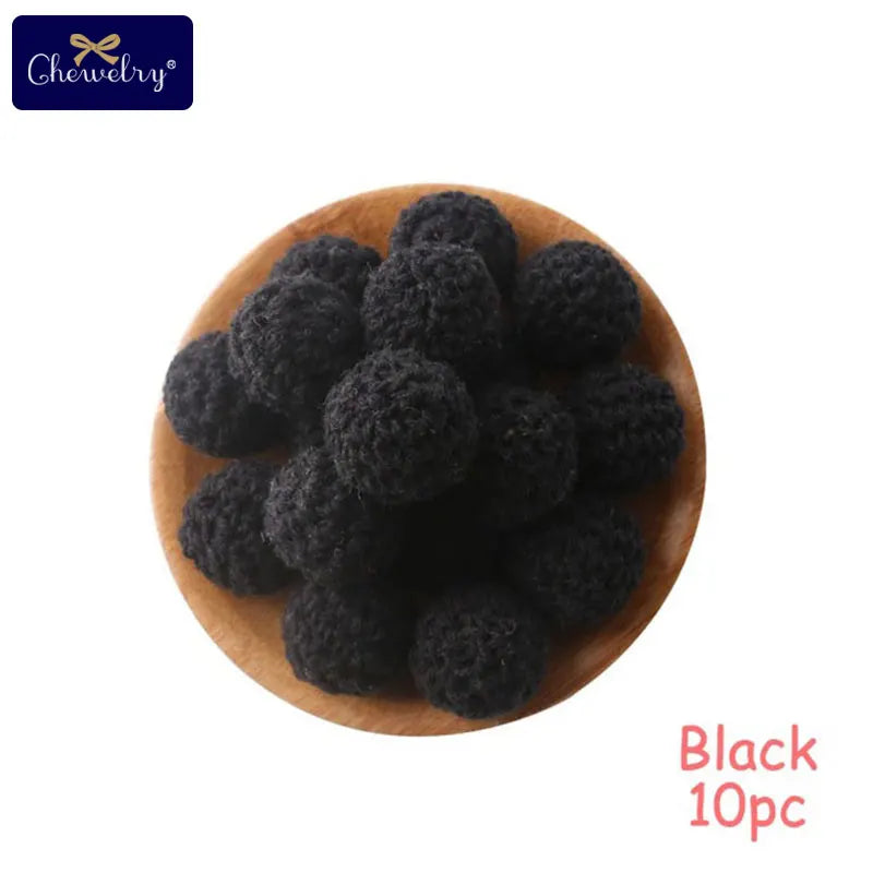 16mm Wooden Crochet Teething Beads – 10pcs Baby DIY Pacifier Chain