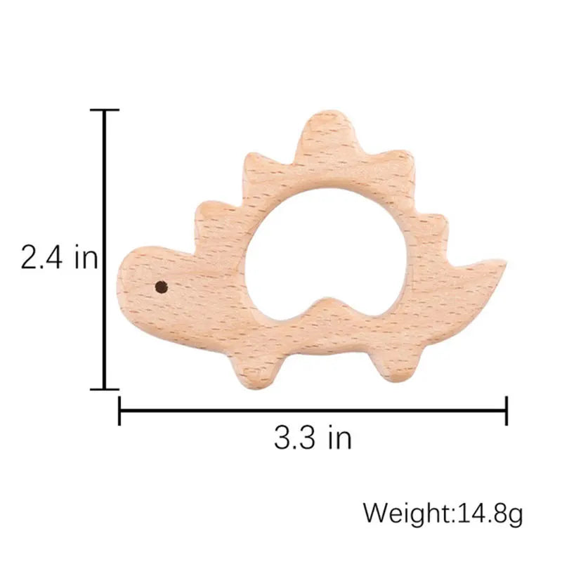 Wooden Teether Animal Set – Natural Beech Baby Teething Toys