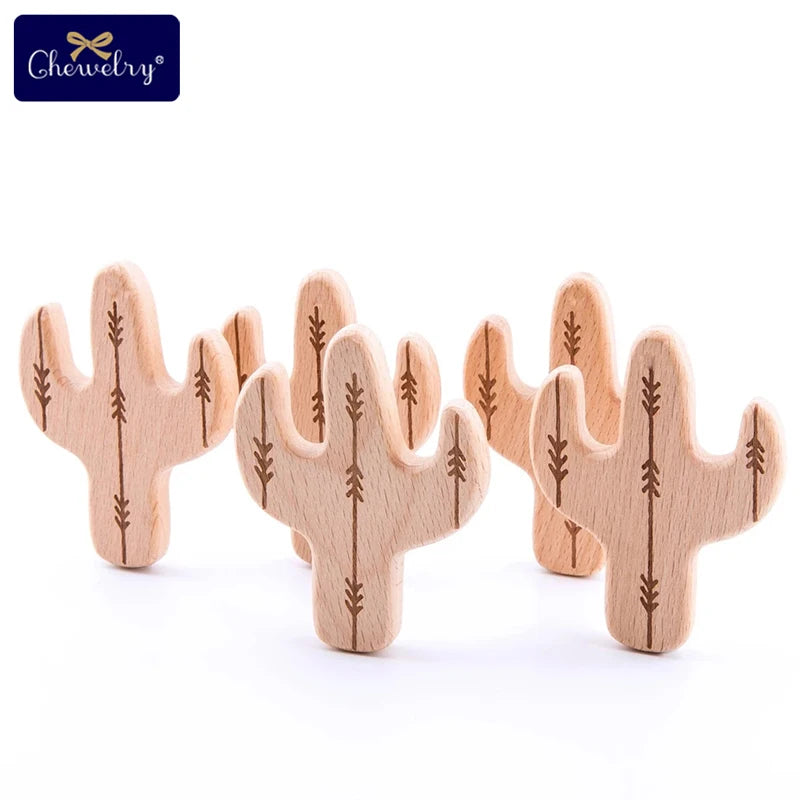 Wooden Teether Animal Set – Natural Beech Baby Teething Toys