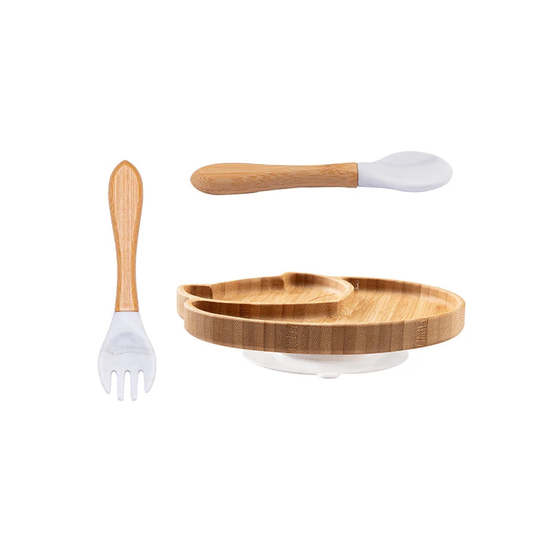 Custom Baby Feeding Set - Bamboo Bowl, Spoon & Fork
