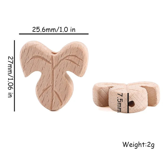 Beech Wooden Baby Teether Beads – 10pcs Rodent DIY Necklace Set