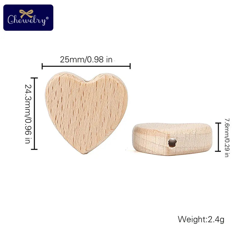 Beech Wooden Baby Teether Beads – 10pcs Rodent DIY Necklace Set