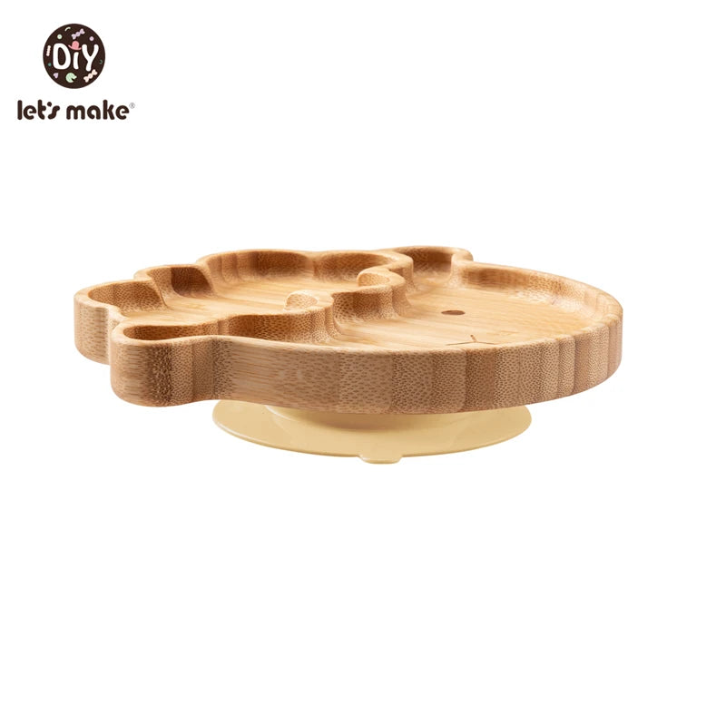 Safe Baby Dinnerware Set - Wooden & Silicone Feeding Plates