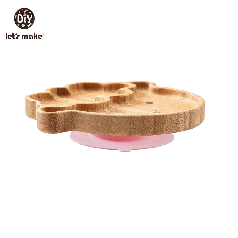 Safe Baby Dinnerware Set - Wooden & Silicone Feeding Plates