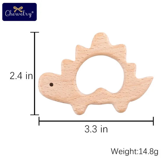 Wooden Teether Animal Set – Natural Beech Baby Teething Toys