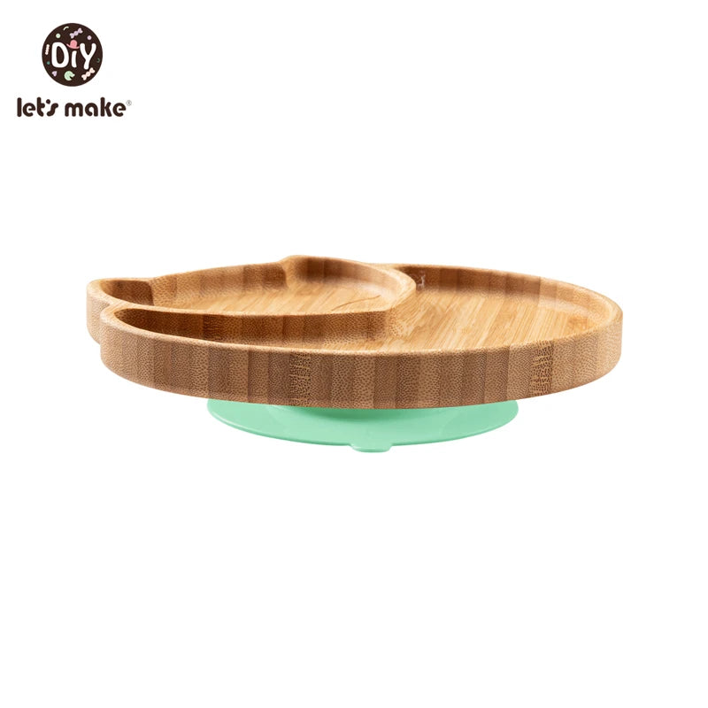 Safe Baby Dinnerware Set - Wooden & Silicone Feeding Plates