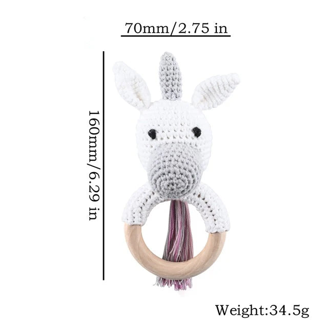 Baby Rattle Teether Toys - Crochet Animal Rattle | Newborn Gift