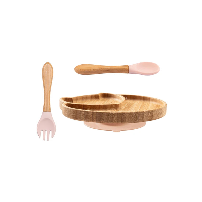 Custom Baby Feeding Set - Bamboo Bowl, Spoon & Fork
